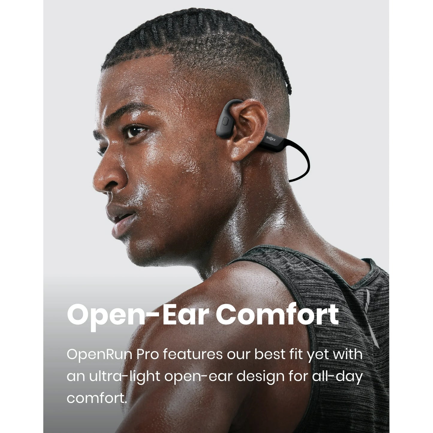 Shokz OpenRun Pro Premium Bone Conduction Open Ear Bluetooth Headphones for Sports with Cooling Wristband