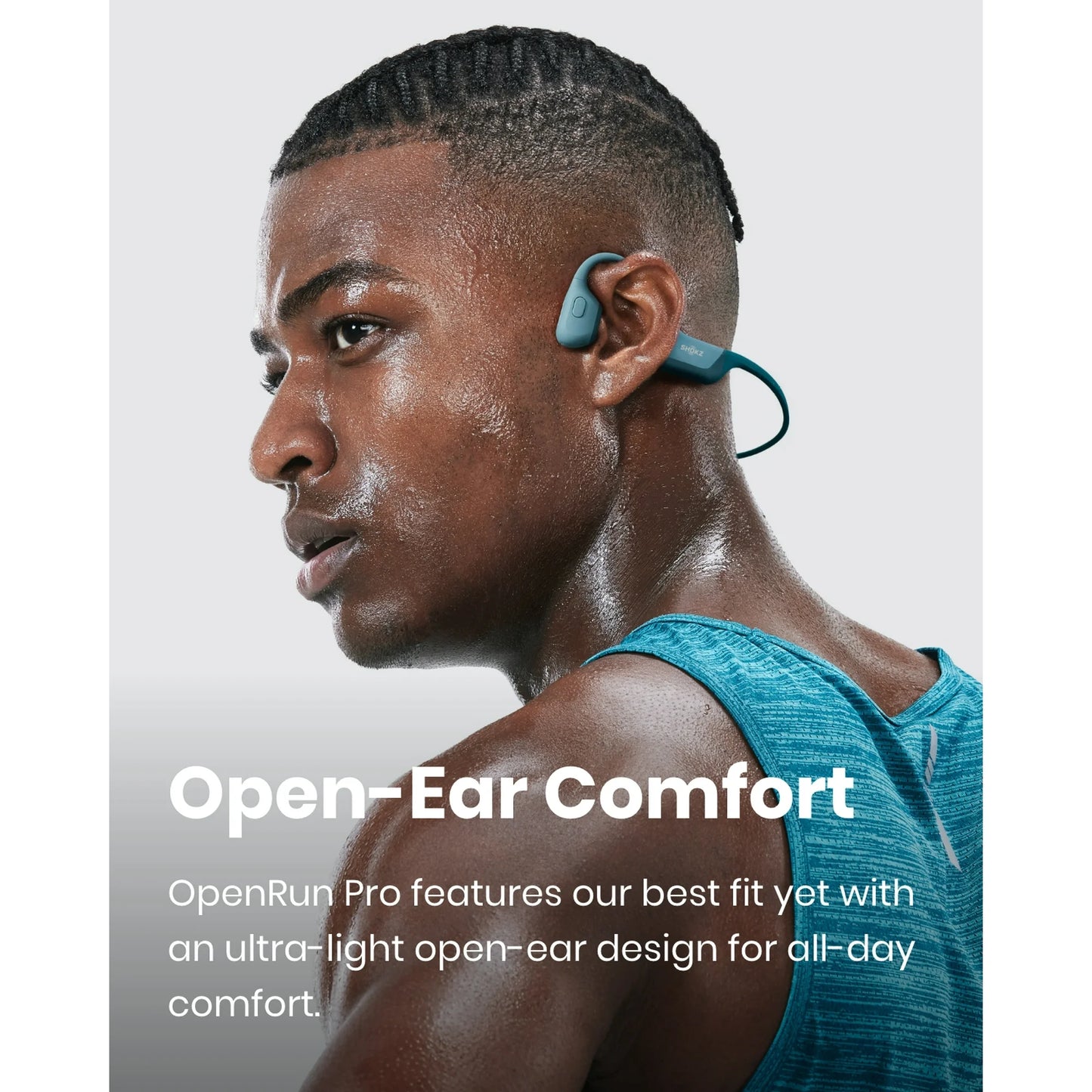 Shokz OpenRun Pro Premium Bone Conduction Open Ear Bluetooth Headphones for Sports with Cooling Wristband