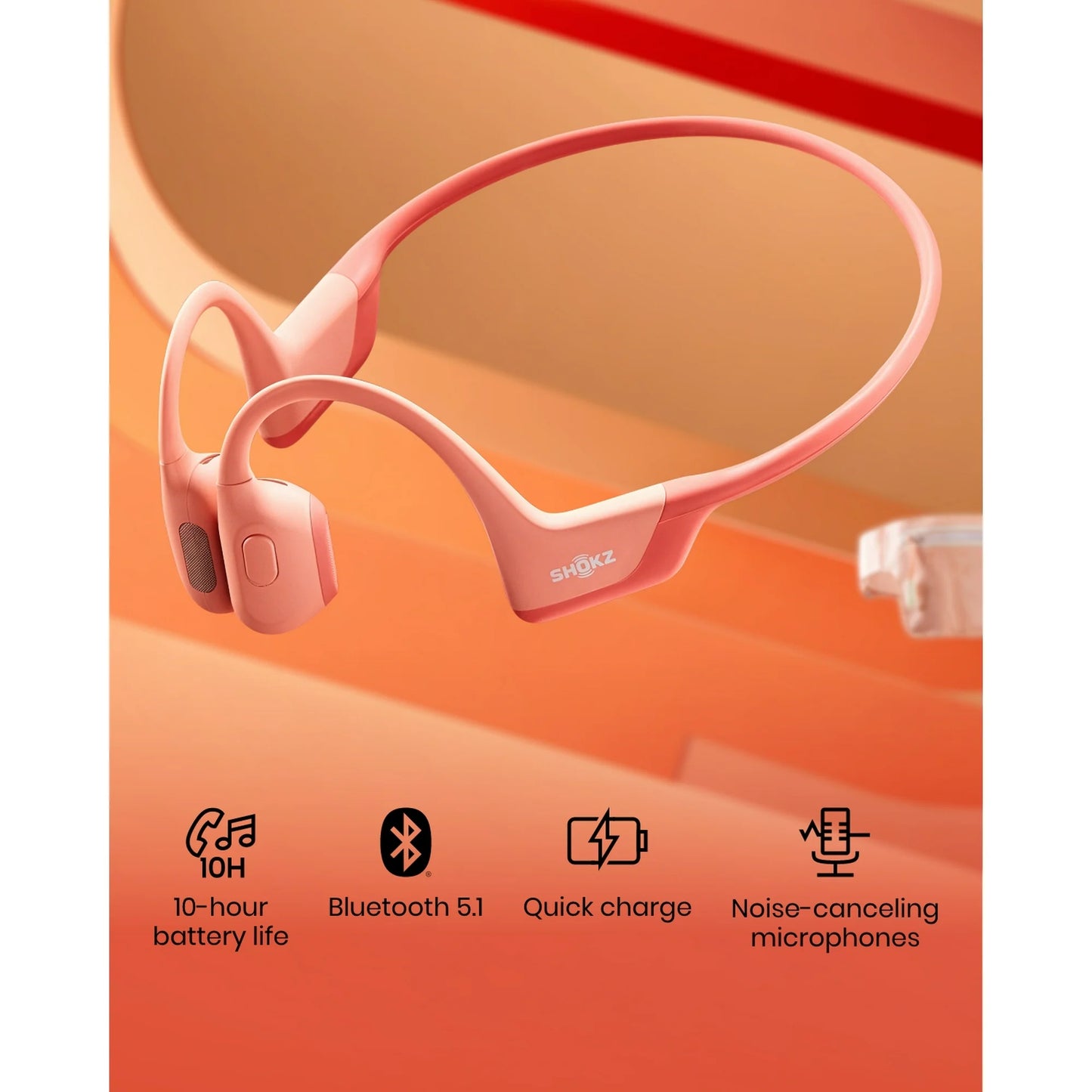 Shokz OpenRun Pro Premium Bone Conduction Open Ear Bluetooth Headphones for Sports with Cooling Wristband