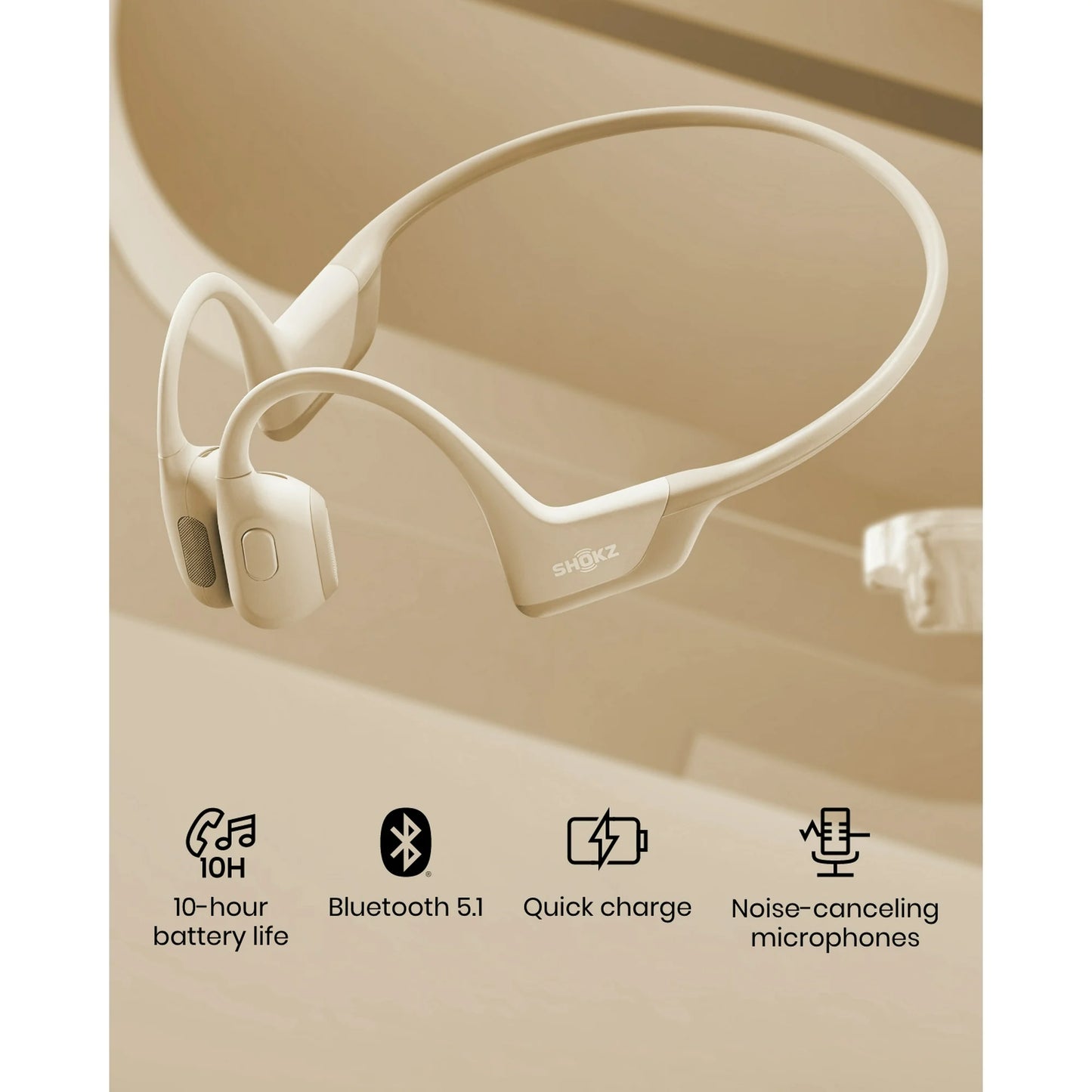 Shokz OpenRun Pro Premium Bone Conduction Open Ear Bluetooth Headphones for Sports with Cooling Wristband