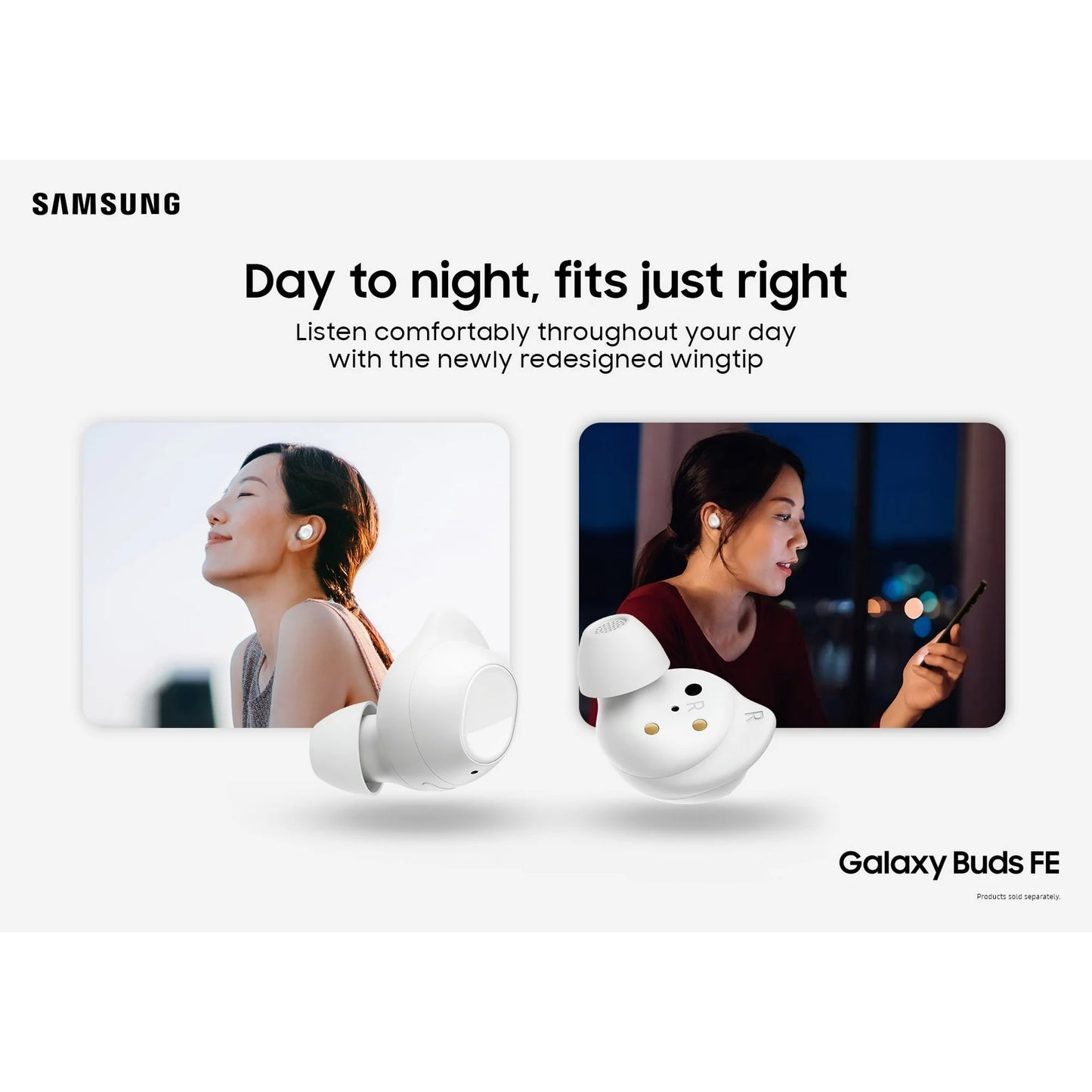 Samsung Galaxy Buds FE True Wireless Bluetooth Earbuds, Touch Control, Built-in Voice