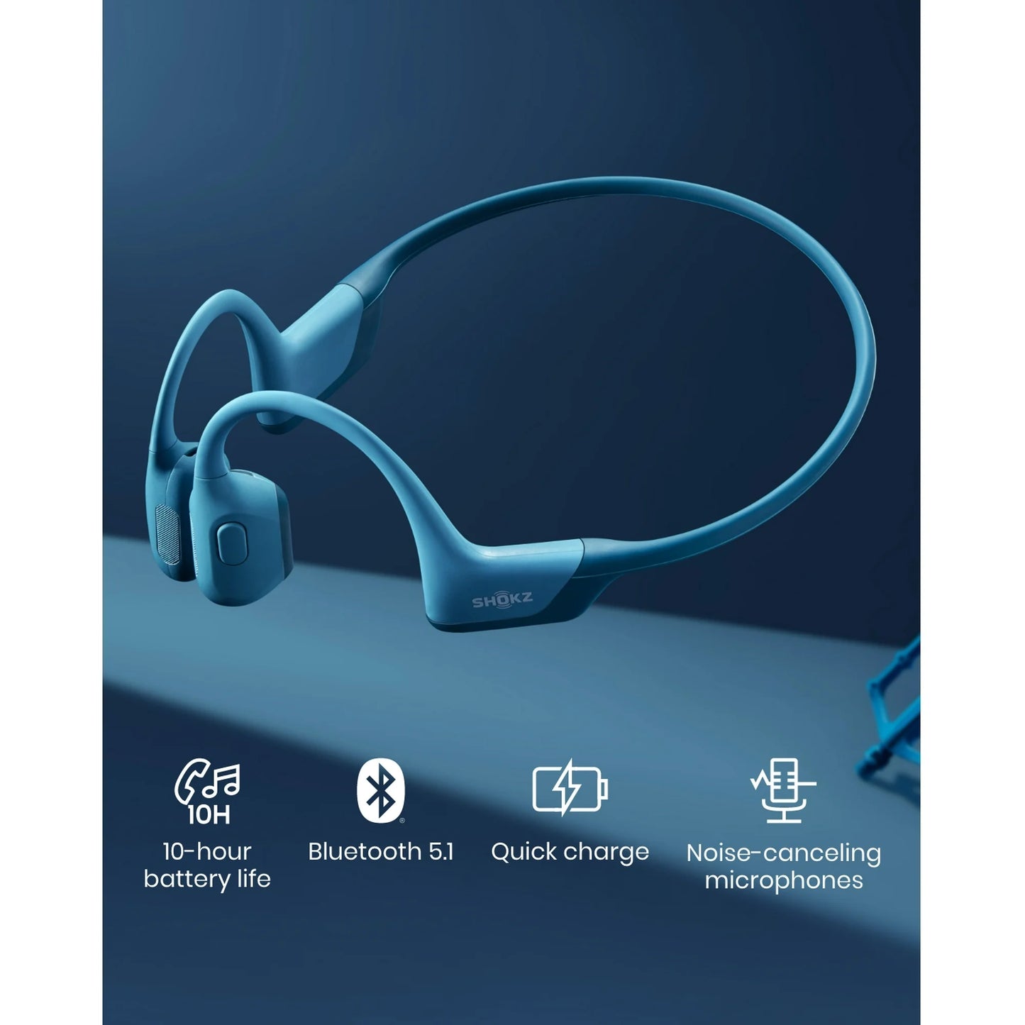 Shokz OpenRun Pro Premium Bone Conduction Open Ear Bluetooth Headphones for Sports with Cooling Wristband