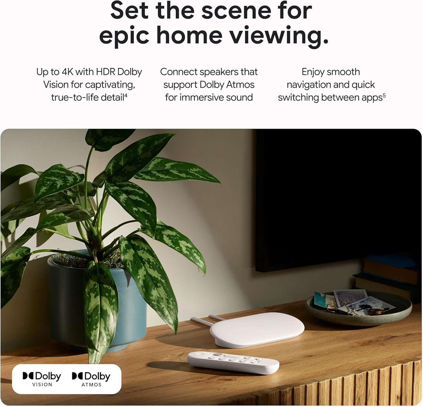 Google TV Streamer 4K HDR - Fast Streaming TV with Voice Search Remote