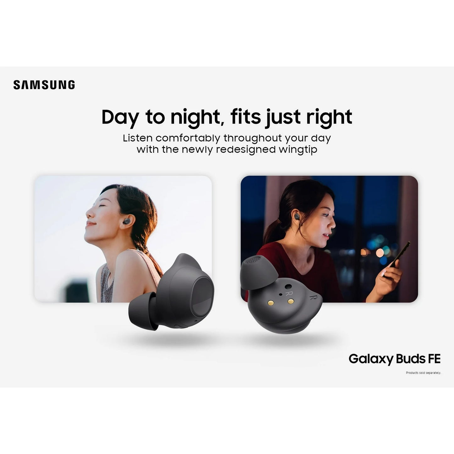Samsung Galaxy Buds FE True Wireless Bluetooth Earbuds, Touch Control, Built-in Voice