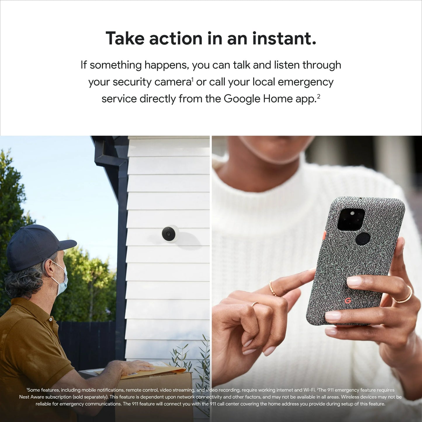 Google Nest Cam Outdoor or Indoor, Battery - 2nd Generation - 1 Pack