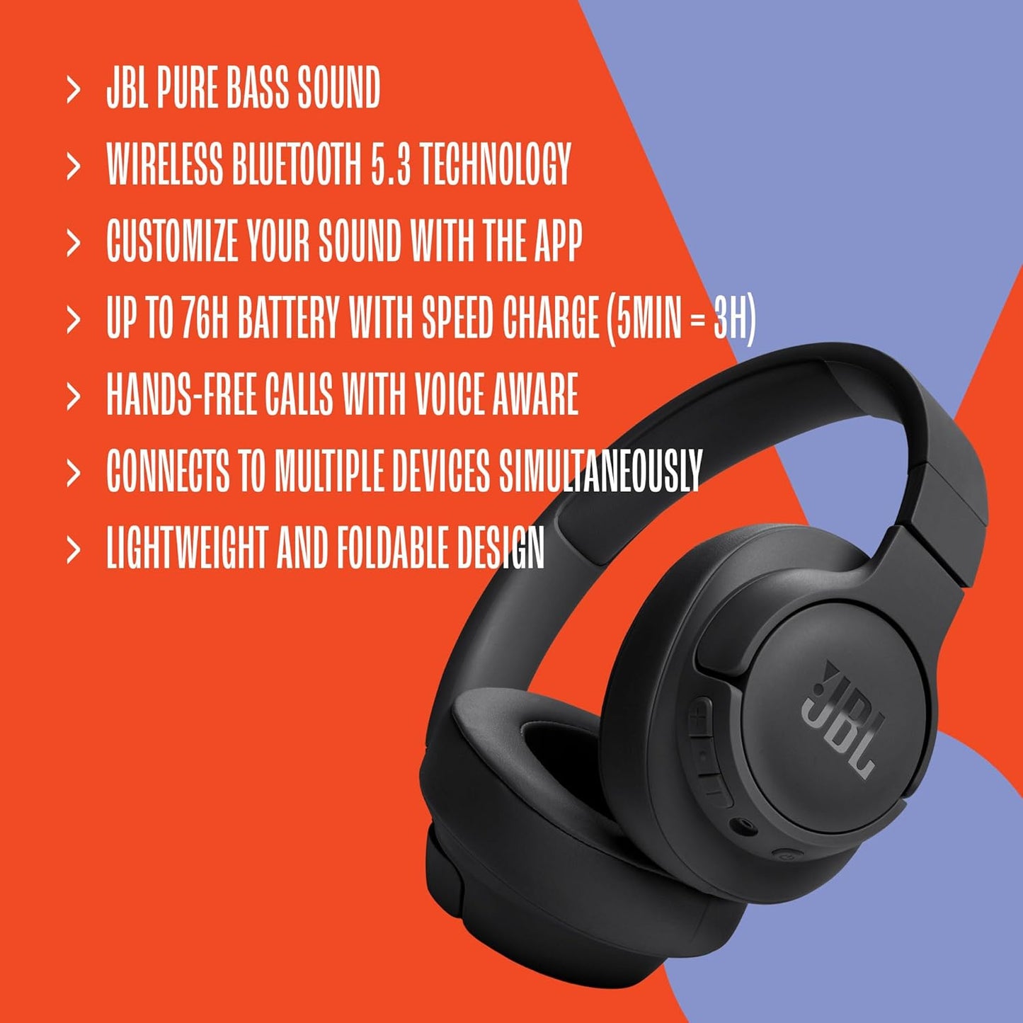 JBL Tune 720BT - Wireless over-ear headphones - Wireless over-ear headphones with JBL Pure Bass sound