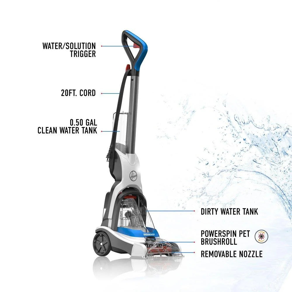 Hoover PowerDash Pet Compact Carpet Cleaner, Lightweight Upright Shampooer Machine